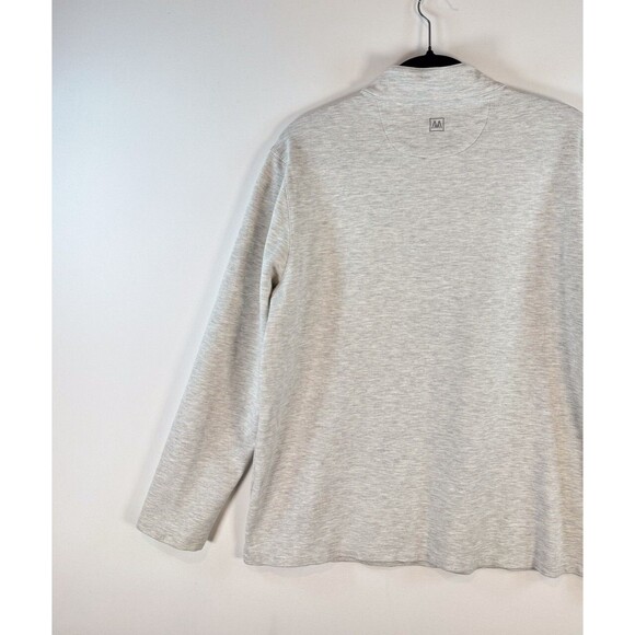 Mizzen Main Mens Sweater Gray KPI Quarter Zip Performance Pullover Stretch Large - Picture 8 of 10